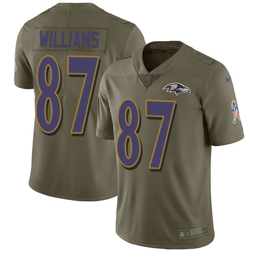 Nike Ravens #87 Maxx Williams Olive Men's Stitched NFL Limited Salute To Service Jersey - Click Image to Close